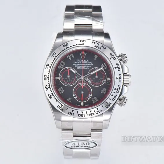 Factory C Rolex Daytona1:1super cloneblack dialsteel bracelet model 116509-78599front live photo