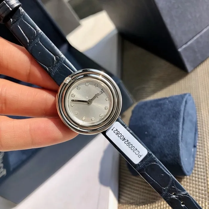 top-tier watch count women's white dialquartzleather strap watch front view
