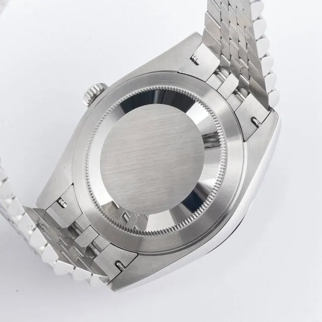 WF factory top-tier replicaRolex41mm log series white dialsteel bracelet watch front view