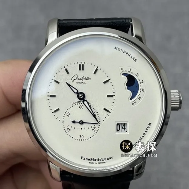 AI factory Glashütte Original original eccentric watch men's white dialleather strap model pictures and prices front live photo
