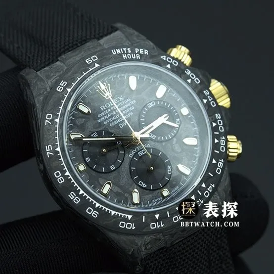 JH factory Rolex universe chronograph Daytona1:1top-tier watch men's carbon fiber customized version rubber model pictures and prices front live photo