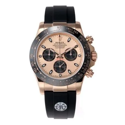 top-tier replicaRolex men's brown plate rubber strap popular model Cosmograph Daytona mechanical watch front view