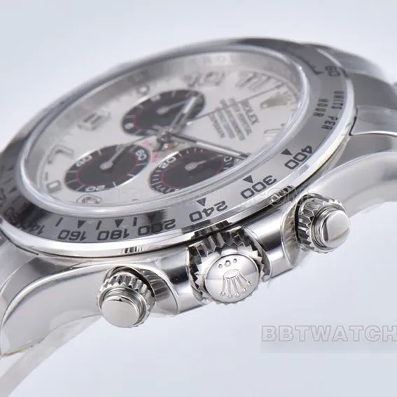 C factory RolexDaytona1:1top-tier replicawhite goldwhite dialsteel bracelet model 116509front live photo