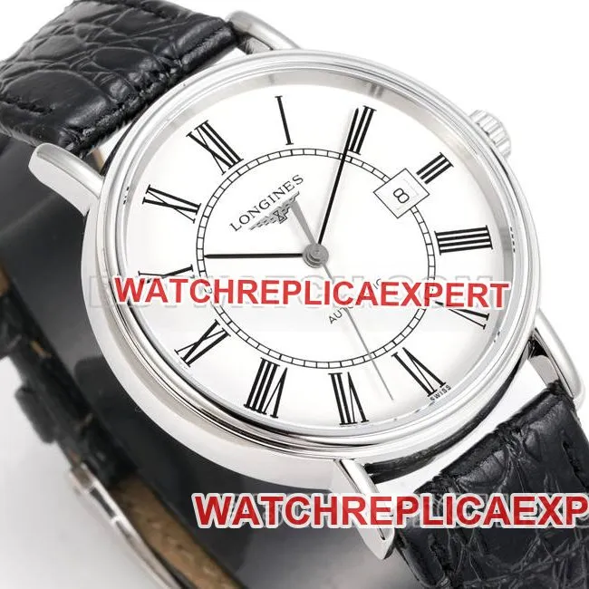 Longinestop-tier watch XC factory elegant 40mm white dialL888 mechanical movementleather strap model front live photo