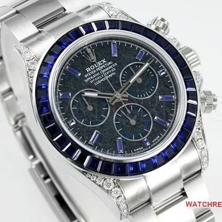watch RolexPPM factory Daytonablue dial Moissanite diamond bezelfront live photo