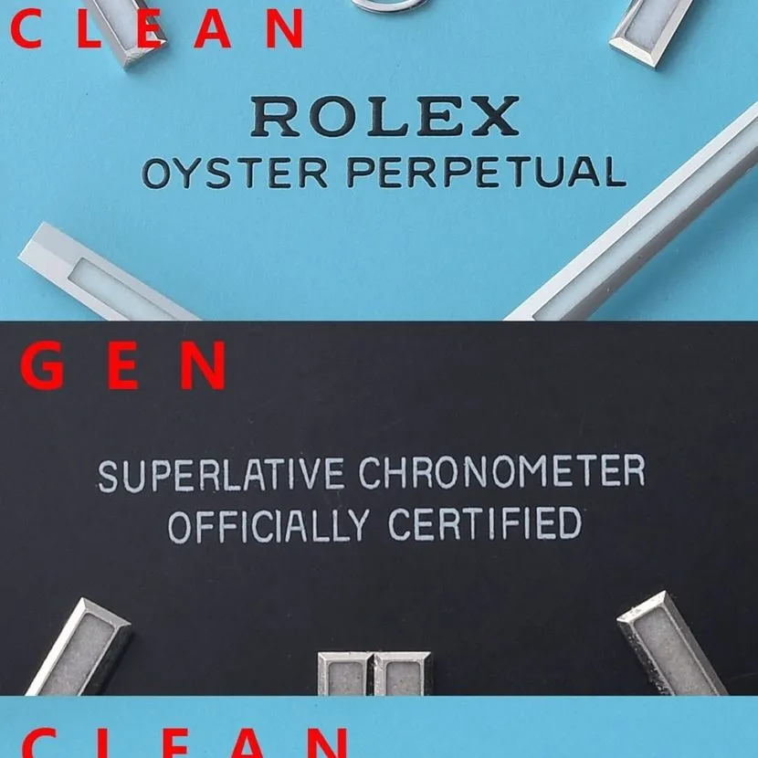 Rolex watch, c Oyster Perpetual watch, front comparison picture