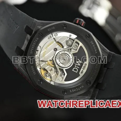 top-tier watch Royal OakDiW factory Audemars Piguet carbon fiber red needle 15500caseback live photo