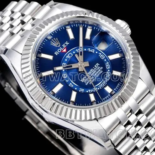 collectible watch Navigator AR+ factory Rolexblue dial mechanical front live photo