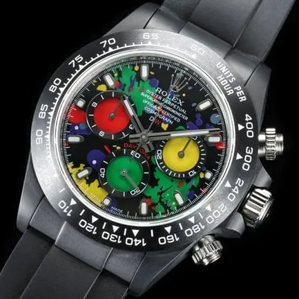 TW factory Rolextop-tier watch men's black dialrubber strap full automatic movement front view
