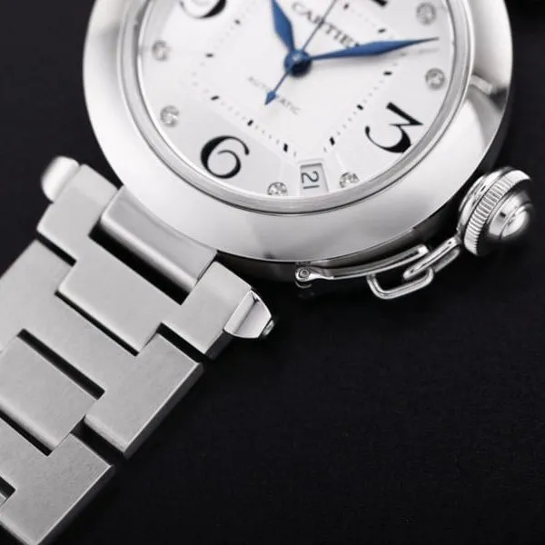V9 Factorysuper watch Cartier Pasha series W31074M7 ladies automatic movementwhite dialdetail shots