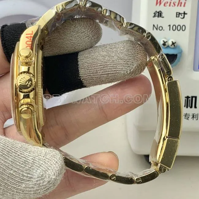 QF factory collectible watch RolexDaytonawhite dialyellow gold4131 mechanical front live photo