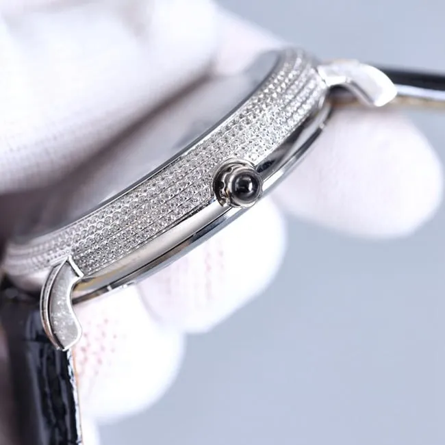 top-tier real diamond Anglia time series skull watch front view