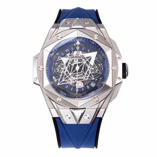 top-tier replicaBBFHUBLOTHublot watch new II tattoo second generation watch blue dial front view