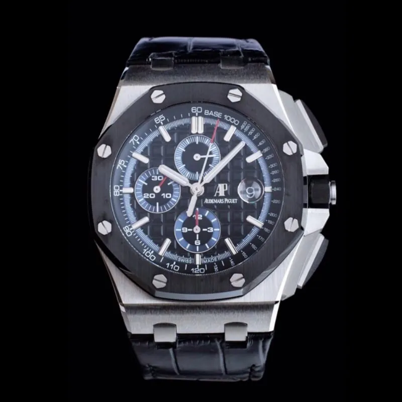 Dachang high-quality replicaAPFblack dialAudemars PiguetRoyal Oak offshore 26400 capped front view