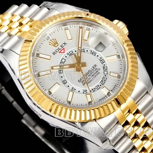 1:1replica watch RolexAR+ factory pilot white dial mechanical room gold front live photo