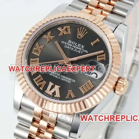 ARF FactoryRolex log super cloneblack dial31mm gold five-lattice chain link 278271front live photo