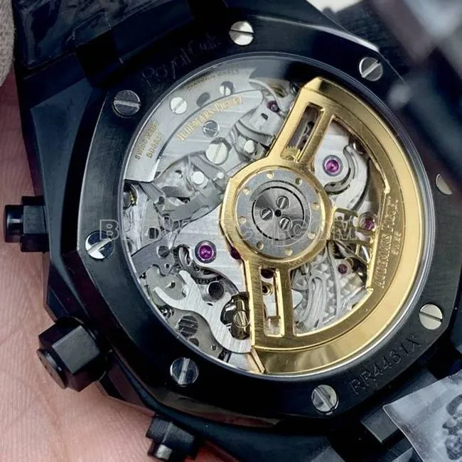 collectible watch BLS factory Audemars PiguetRoyal Oakblue dial black ceramic mechanical 26420caseback live photo
