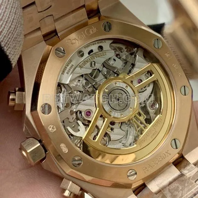 collectible watch Audemars PiguetBLS factory Royal Oakrose goldblue dial mechanical 26420front live photo