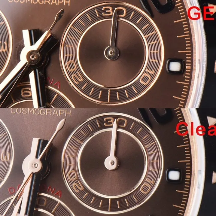 Rolex ceiling, Daytonareplica watch, front comparison picture