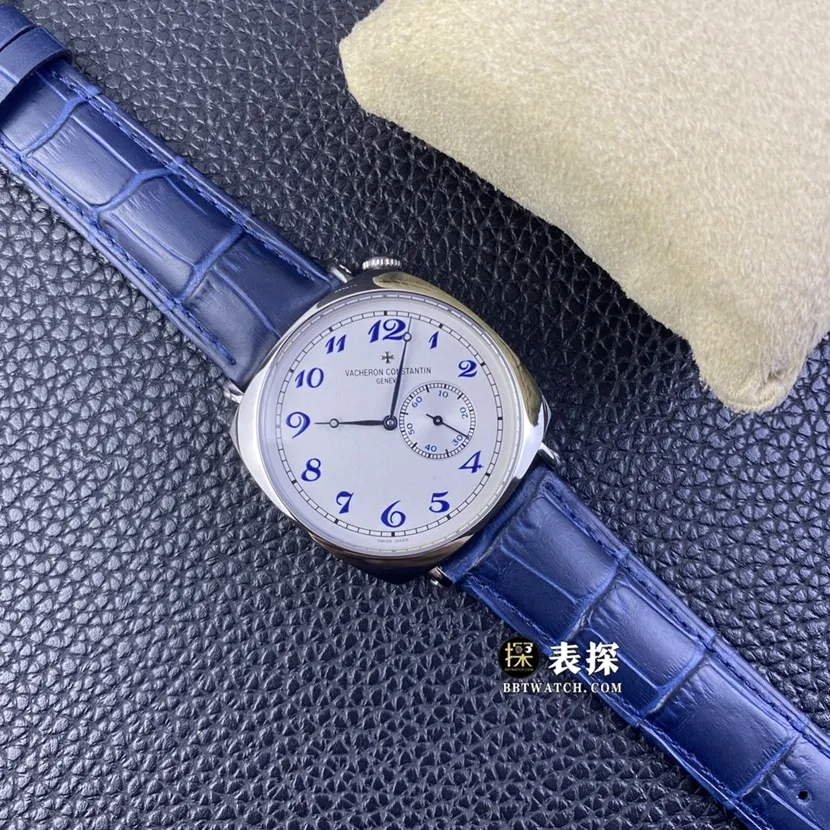 AI factory Vacheron Constantin historical masterpiece watch men's silver white dial crooked neck leather strap model pictures and prices front live photo