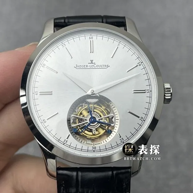 Jaeger-LeCoultre Master Top collectible watches Men's Silver Plate Tourbillon strap models Pictures and Prices Front Actual Photos