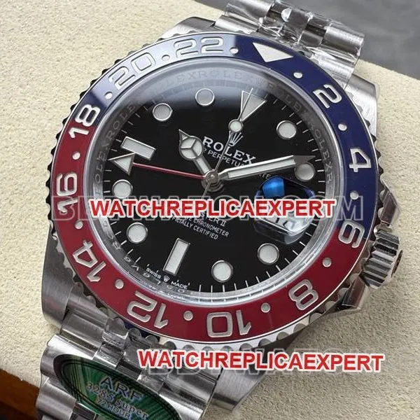 Rolex1:1replica watchARF FactoryGMT-MasterGMTPepsi bezel3285movementfront live photo