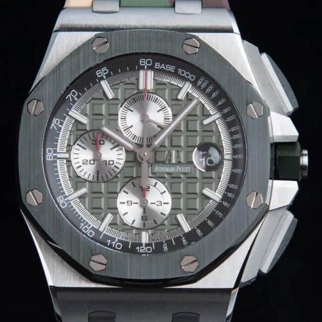 Big factory high-quality replicaAPFAudemars PiguetRoyal Oakgreen dial eliminates fake offshore 26400 watch side view