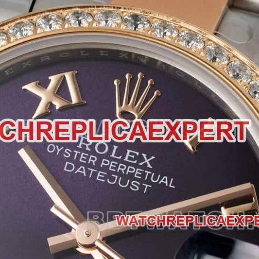 ARF FactoryRolex log 1:1super purple plate diamond bezel31mm gold three grid link 278381front live photo