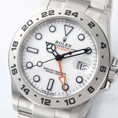 CleanRolex Explorer top-tier replicawhite dialsteel bracelet model 226570front live photo