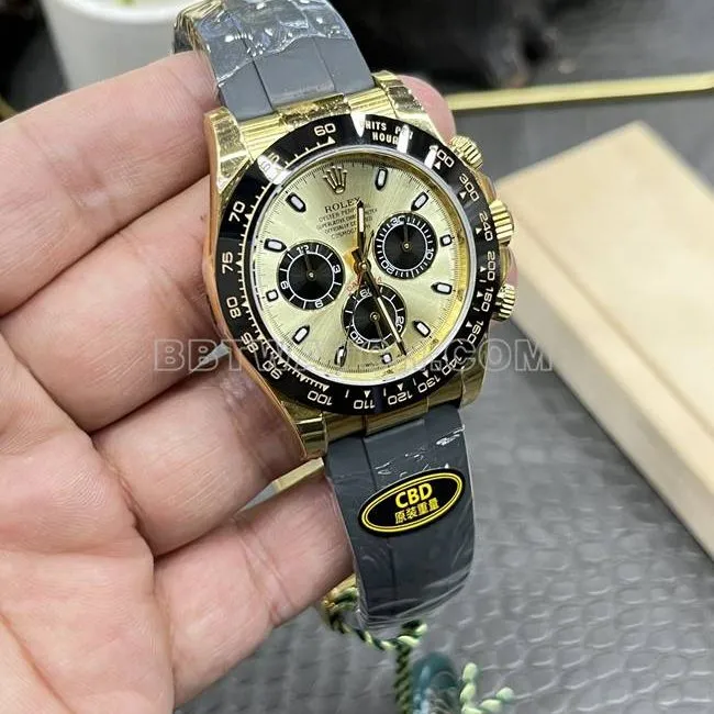 collectible watch Daytona gold plate CBD factory Rolexyellow gold4130 mechanical front live photo