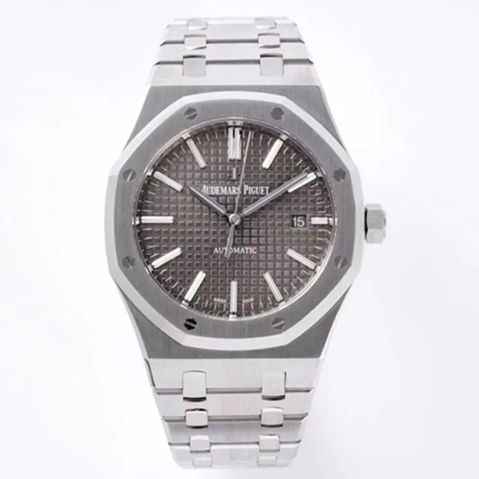 top-tier watch Audemars Piguet men's brown dial Royal Oak series mechanical steel bracelet watch front view