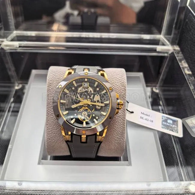 1:1replica watch Bentley BL-62 peak gray rubber braceletfront live photo