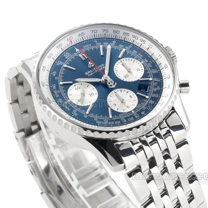 BLS factory Breitling aviation chronograph1:1super watch blue dialAB0127211C1A1front live photo