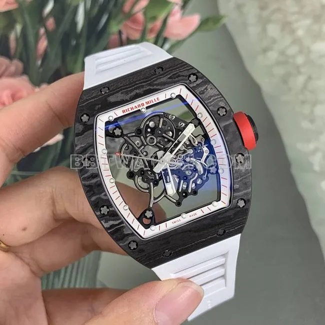 APS factory Richard Mille carbon fiber white rubber braceletletRM055front live photo
