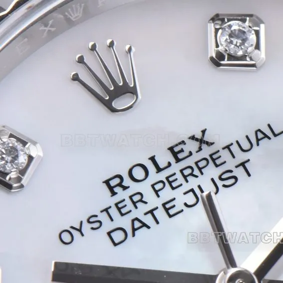 Factory C Rolex log top-tier 1:1super clone36mm mother-of-pearl diamond disc m126234-0019front live photo