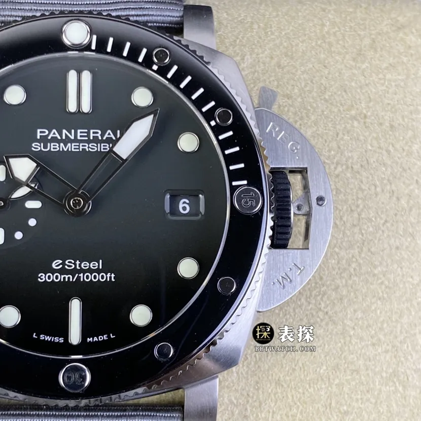 SBF factory Panerai sneak PAM01288 top-tier watch men's carbon gray plate leather strap model pictures and prices front live photo
