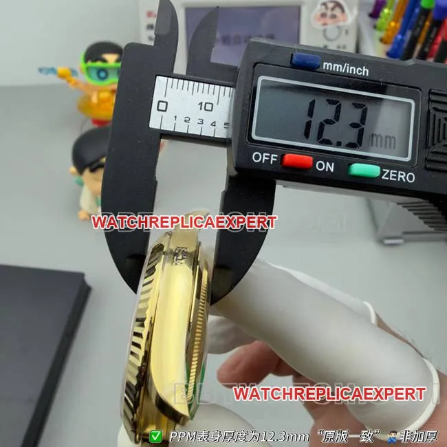 top-tier watch PPM factory RolexDay-Date mechanical black dialyellow goldside live photo
