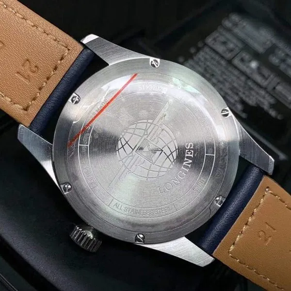 high-quality replicaLongines watch pioneer series five-star admiral blue dial mechanical watch front view