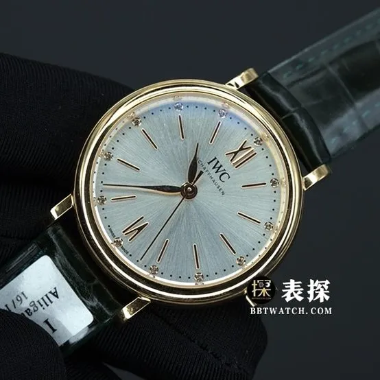 IWC Portofino top-tier watch ladies dial gold needle leather strap model pictures and prices front live photo