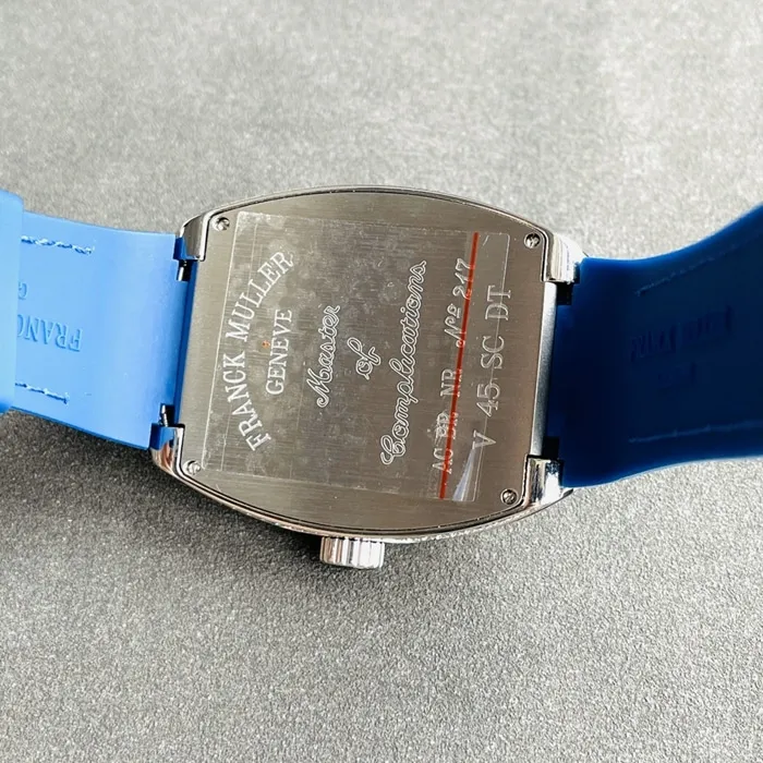 top-tier watch Frank Muller men's blue dialV45 SC DT series full automatic movement watch front view