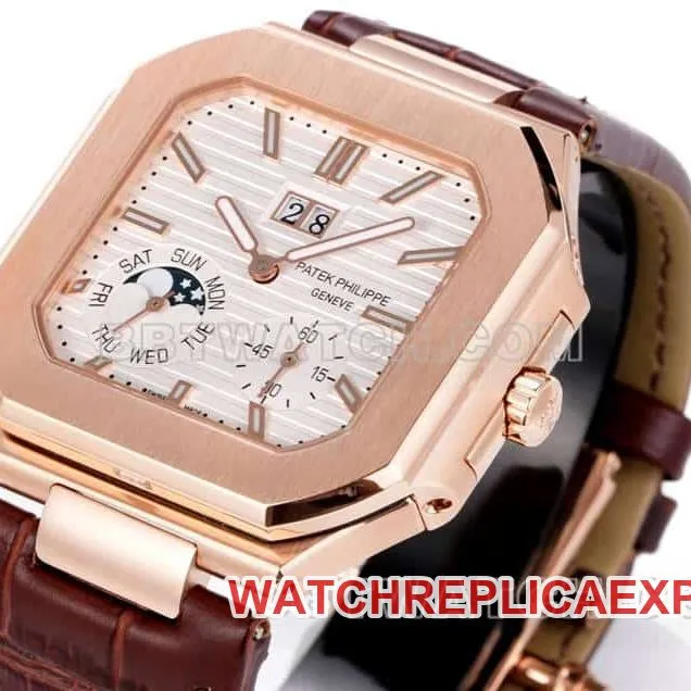 3K FactoryPatek PhilippeCUBITUSsuper clonewhite dialrose gold5822front live photo