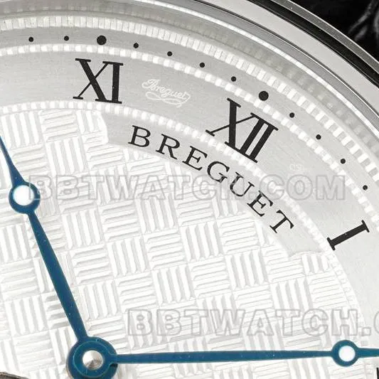 Breguet collectible watch RMS factory classic silver white dialtourbillon mechanical leather strap model front live photo