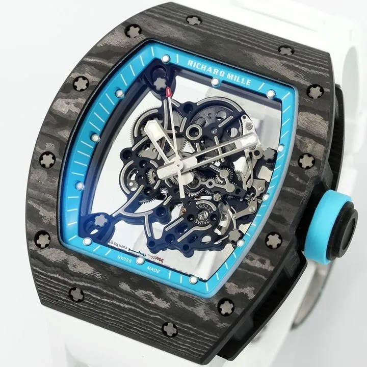 APSRichard Milletop-tier 1:1high-quality carbon fiber case white rubber model RM055front live photo