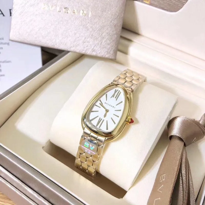 Bvlgarireplica watch ladies gilt snake shadow market highest version original mold opening front view