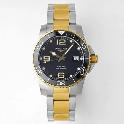ZF FactoryLongines Concas watch top-tier men's black dialsteel bracelet full automatic movement front view