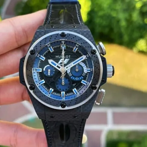 top-tier replicaV6 factory Hublot track blue storm 48MM king supreme series men's watch front view