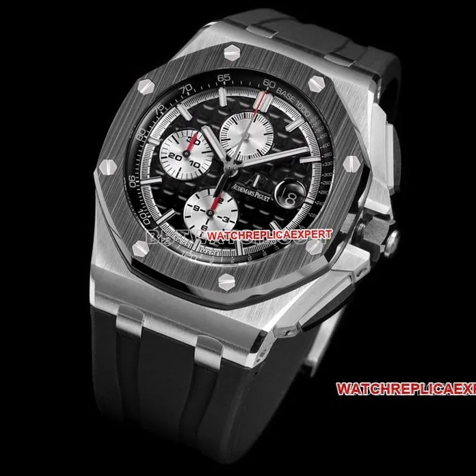 TW factory Audemars PiguetRoyal Oak offshore top-tier dark gray plate rubber model 26400front live photo