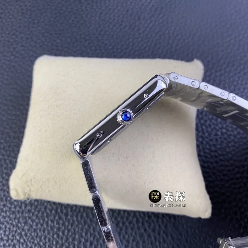 Cartier tank W5200028top-tier 1:1super watch men's silver white dialsteel bracelet picture and price front live photo