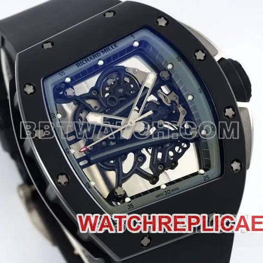 Richard Mille watch R factory hollow plate white rubber model RM061front live photo