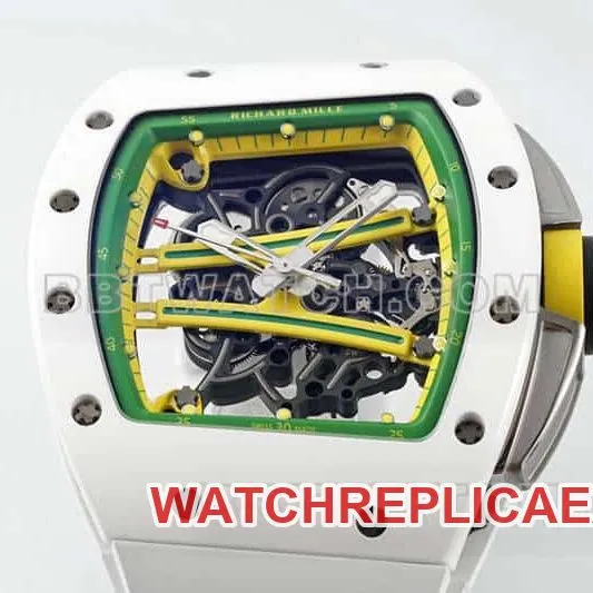 APS factory Richard Mille men's top-tier white rubber model RM 61-01front live photo